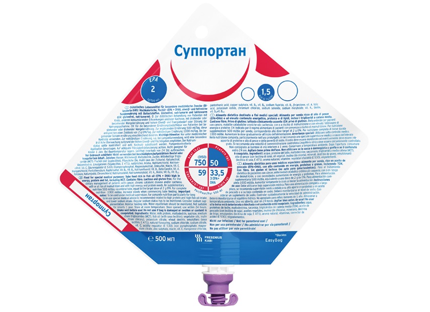 Суппортан, смесь для энтерального питания, 500 мл, 1 шт. фото