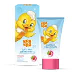 Кря-кря Зубная паста с витамином F, 50 г, 1 шт, клубника, без фтора фото