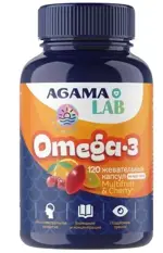 Agama Lab Омега-3 для детей, 700 мг, капсулы, 120 шт, мультифрукт + вишня фото 