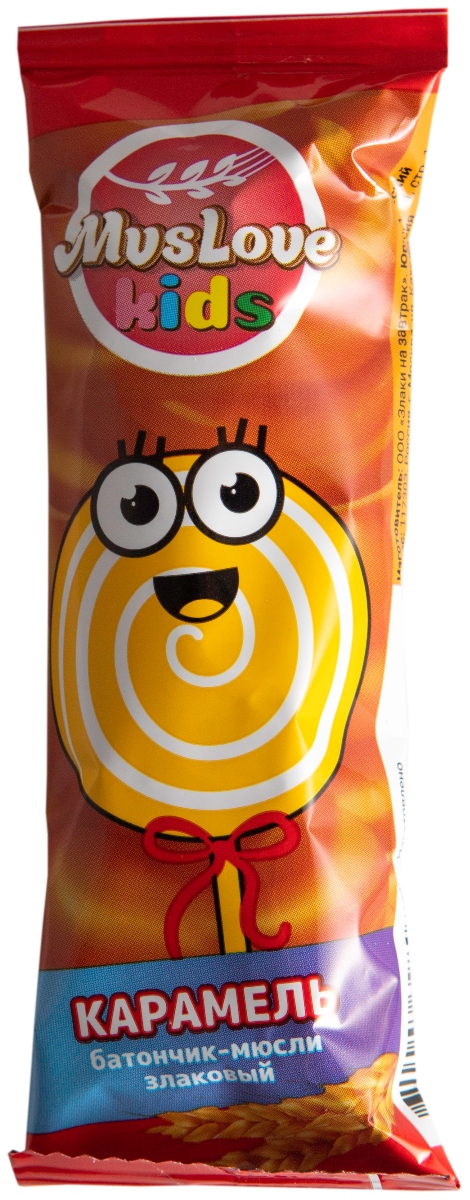 Muslove Kids Батончик-мюсли, батончик, 24 г, 1 шт, карамель фото