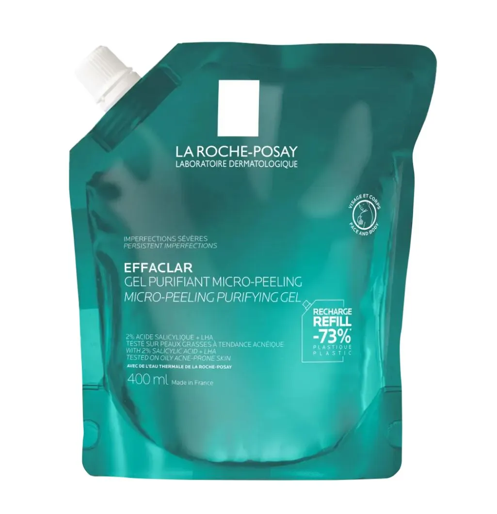 La Roche-Posay Effaclar микроотшелушивающий очищающий гель, гель, 400 мл, 1 шт, сменный блок фото