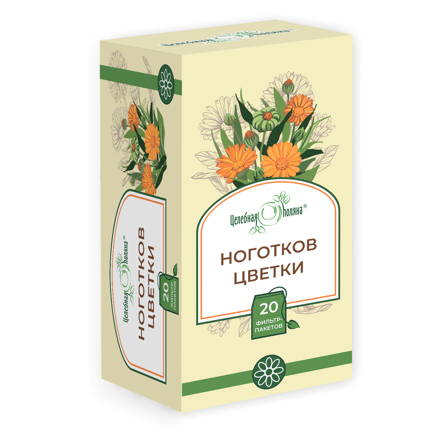 Целебная поляна Ноготков цветки, фиточай, 1.5 г, 20 шт. фото