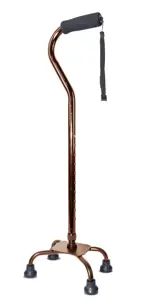 Трость инвалидная телескопическая металлическая с 4-мя опорами AMCQ21, 1 шт, бронзового цвета фото