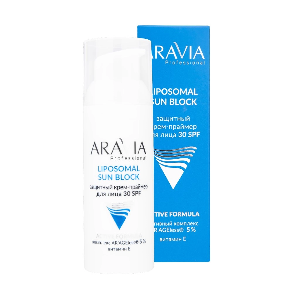 Aravia professional sun block крем-праймер для лица защитный SPF30, крем для лица, 50 мл, 1 шт. фото