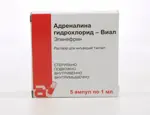 Адреналина гидрохлорид-Виал, 1 мг/мл, раствор для инъекций, 1 мл, 5 шт. фото