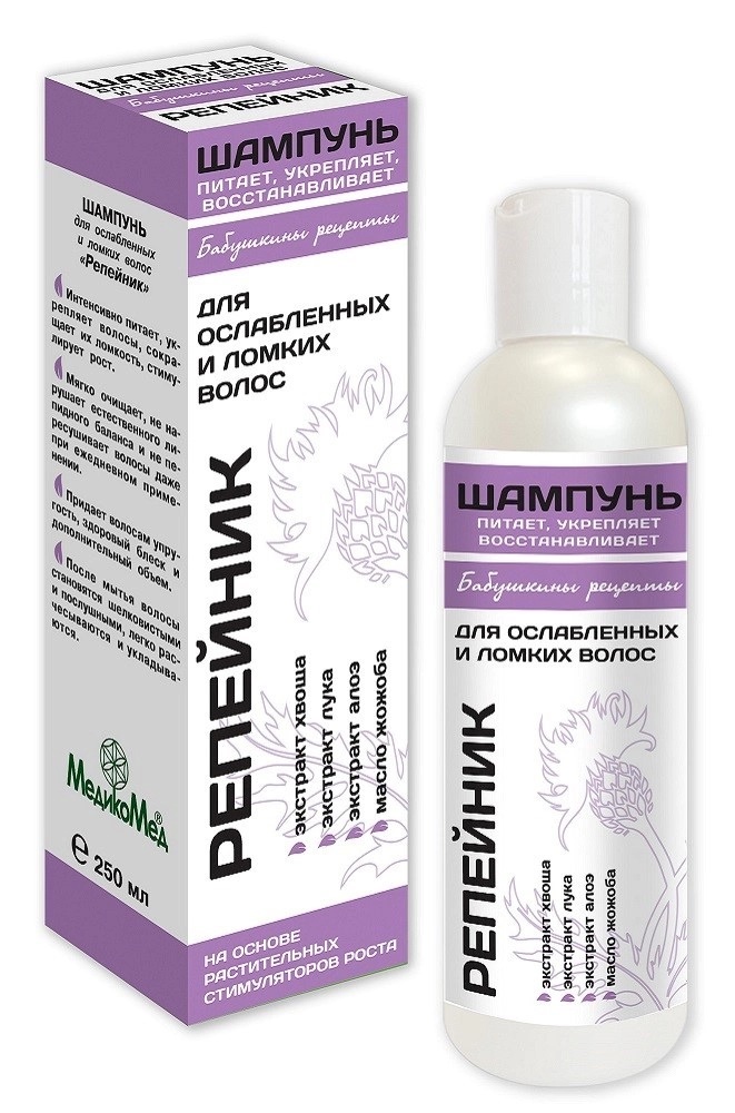 Бабушкины рецепты Шампунь Репейник для ослабленных волос, шампунь, 250 мл, 1 шт. фото