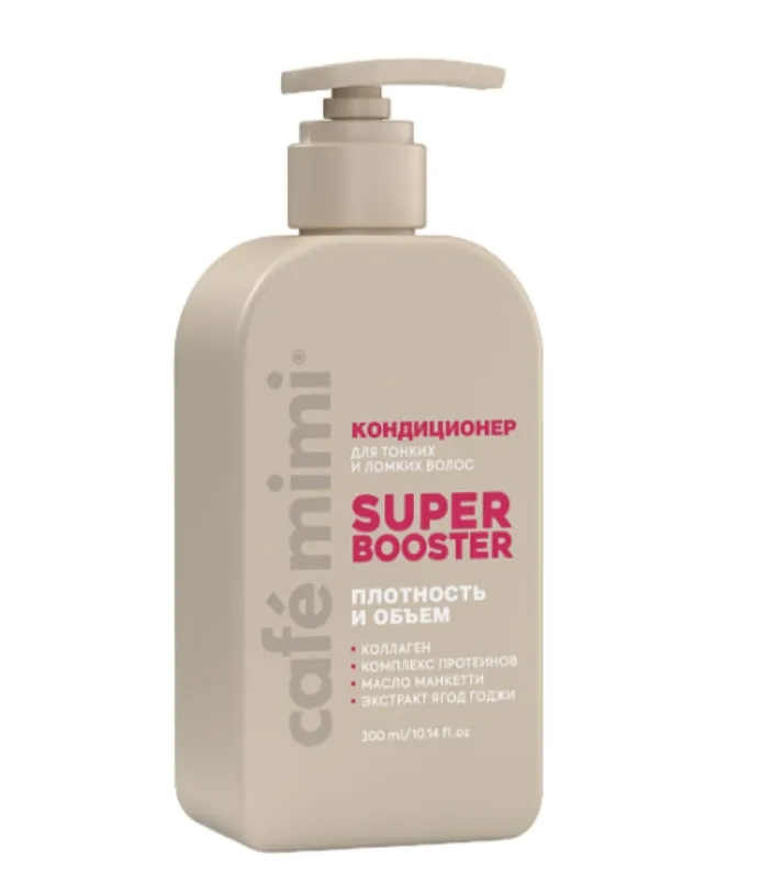 Cafe mimi Super booster кондиционер для волос плотность и объем, кондиционер, 300 мл, 1 шт. фото