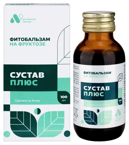 Алтайский нектар сустав плюс фитобальзам на фруктозе, фитобальзам, 100 мл, 1 шт. фото