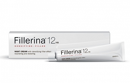 Fillerina 12HA Ночной крем для лица с укрепляющим эффектом, крем, 50 мл, 1 шт, уровень 3 фото