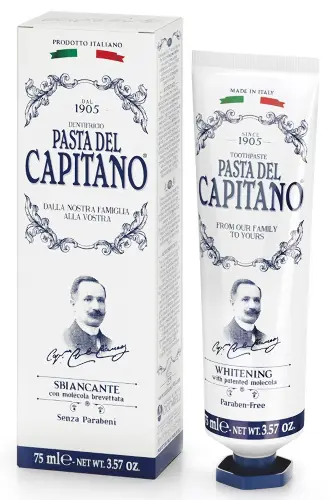 Pasta del Capitano1905 Зубная паста, зубная паста, 75 мл, 1 шт, отбеливающая с запатентованной молекулой фото