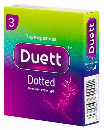 Презервативы Duett Dotted, 3 шт, с точечной структурой фото
