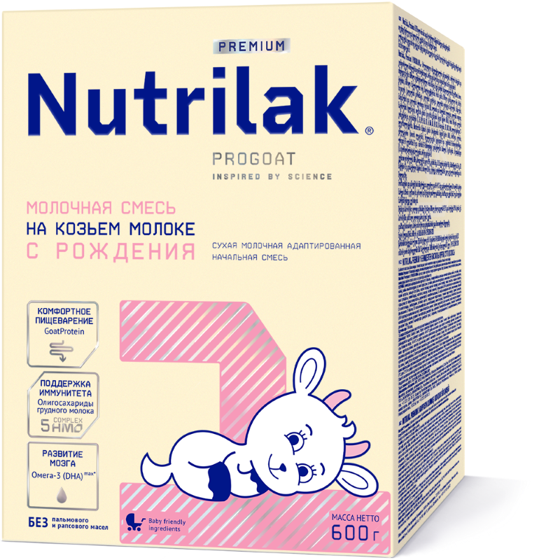 Nutrilak Premium 1 на козьем молоке, 0-6 месяцев, смесь молочная сухая, 600 г, 1 шт. фото
