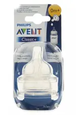 AVENT Classic+ Соска силиконовая для новорожденных, медленный поток, 2 шт, 0+ мес, арт. SCF631/27 фото