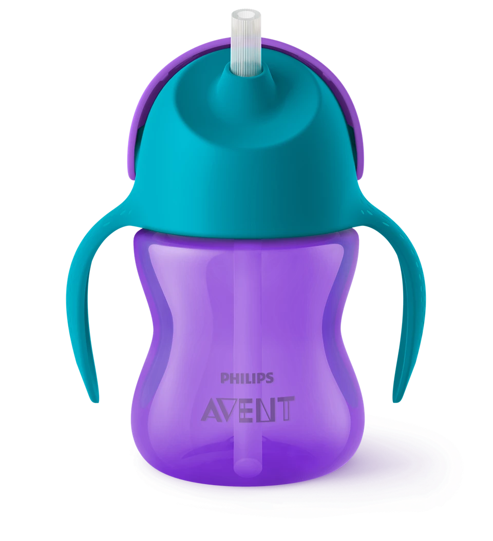 Avent Чашка-поильник с трубочкой, 9+ мес, 200 мл, 1 шт, фиолетового цвета, арт. SCF796/02 фото