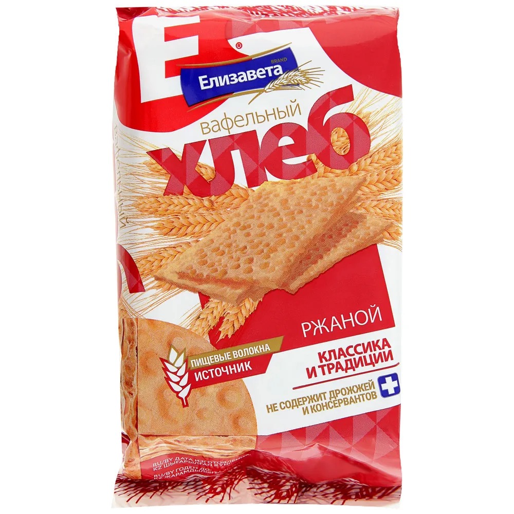 Елизавета хлеб вафельный, хлебцы, 75 г, 1 шт, ржаной фото