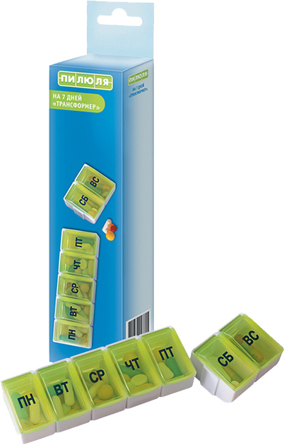 Таблетница Пилюля На 7 дней Трансформер, 1 шт, арт. 3715 фото