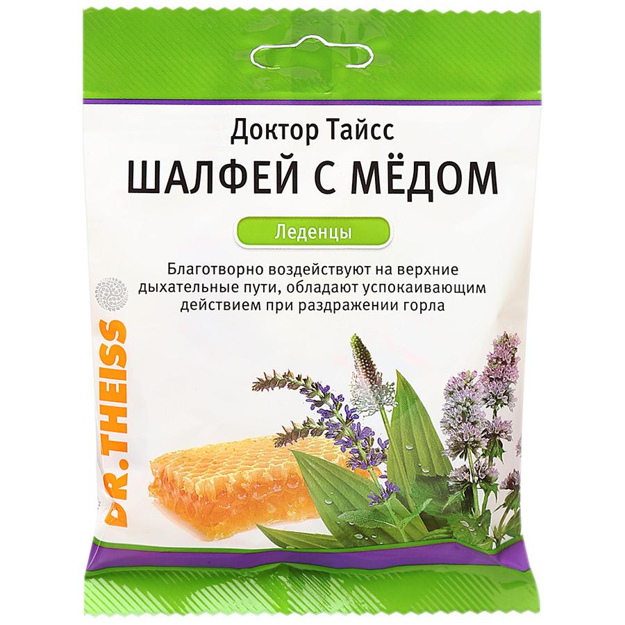 Доктор Тайсс Леденцы с витамином С, леденцы, 50 г, 1 шт, мёд + шалфей фото