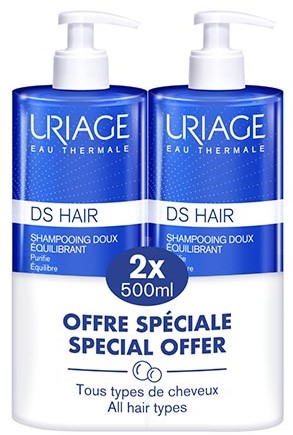 Uriage D.S. Шампунь балансирующий мягкий, набор, 500 мл, 2 шт. фото