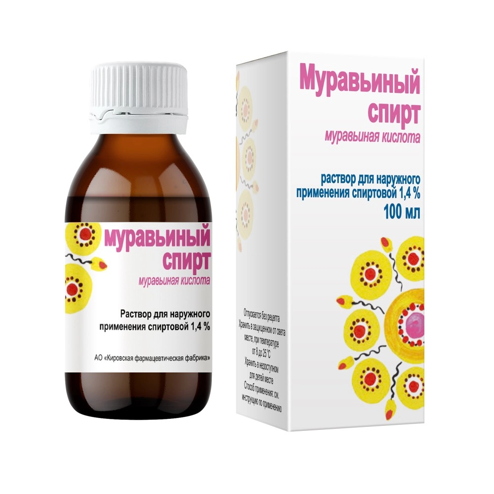 Муравьиный спирт, 1.4%, раствор для наружного применения спиртовой, 100 мл, 1 шт. фото
