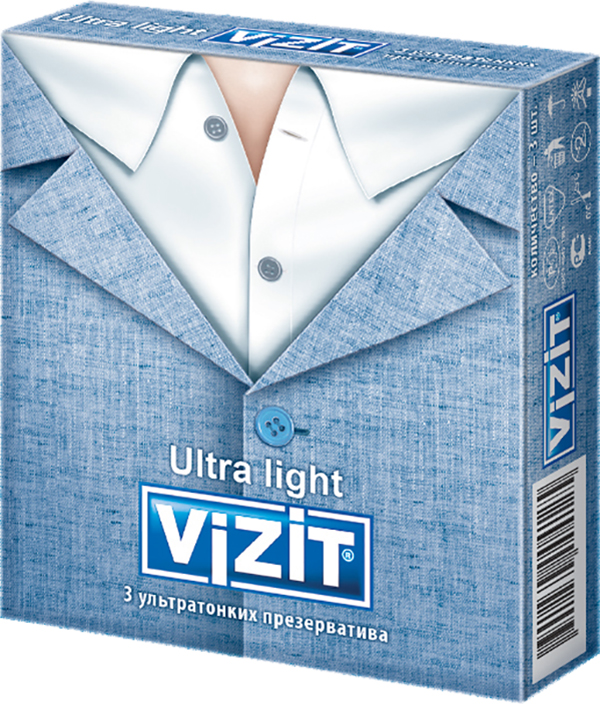 Презервативы Vizit Ultra light, презерватив, 3 шт, ультратонкие фото