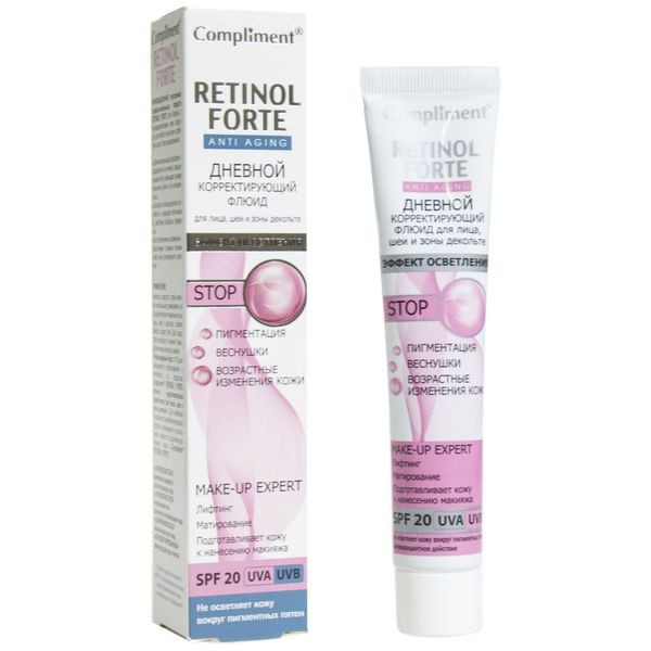 Compliment Флюид Ретинол Форте дневной, 50 мл, 1 шт, для лица шеи и зоны декольте фото