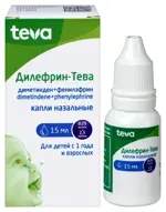 Дилефрин-Тева, 0.25 мг + 2.5 мг/мл, капли назальные, 15 мл, 1 шт. фото