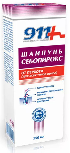 911 Ваша служба спасения Шампунь Себопирокс, шампунь, 150 мл, 1 шт, против перхоти фото