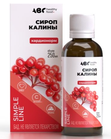 ABC Хэлси фуд сироп калины кардионорм, сироп, 250 мл, 1 шт. фото