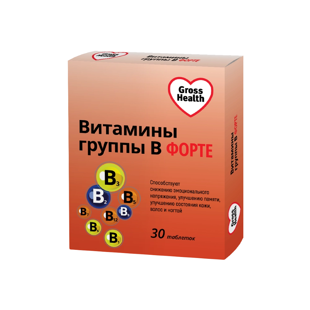 Gross Health Витамины группы В Форте, таблетки, 30 шт. фото