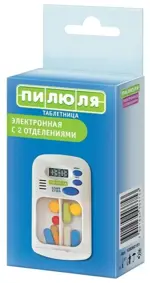 Таблетница Пилюля электронная с 2 отделениями, 1 шт, арт. 3753 фото