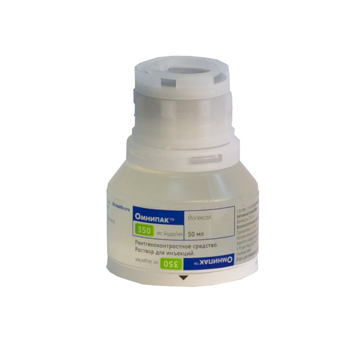 Омнипак, 350 мг йода/мл, раствор для инъекций, 50 мл, 10 шт. фото