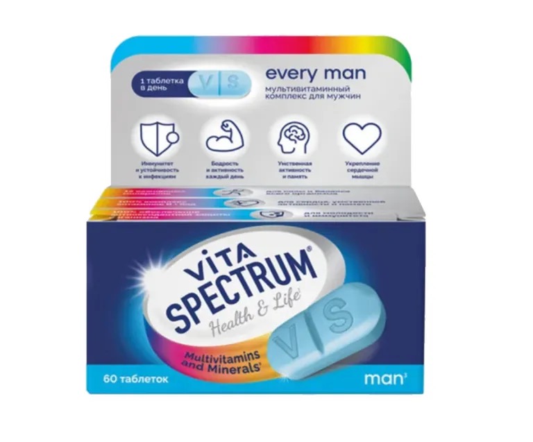 Витаспектрум Мультивитаминный комплекс для мужчин, таблетки, 60 шт. фото