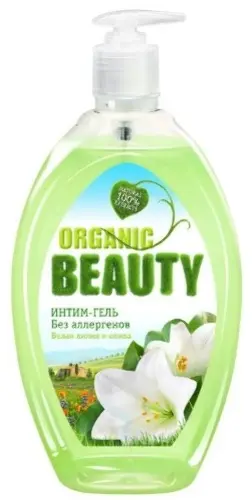 Organic Beauty интим-гель для интимной гигиены, гель, 500 мл, 1 шт, белая лилия и олива фото