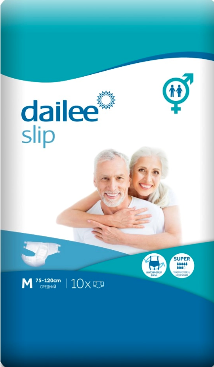 Dailee Slip Super Подгузники для взрослых, Medium M (2), 10 шт, тяжелая степень недержания фото