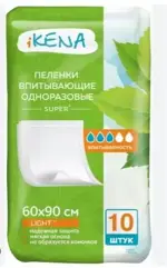 Икена Пеленки впитывающие одноразовые, 60 см х 90 см, 10 шт. фото