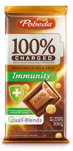 Победа Чаржед шоколад молочный с криспом Immunity, 100 г, 1 шт. фото