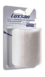 Luxsan Бинт эластичный самофиксирующийся на полипропиленовой основе, 8 см х 4 м, бинт эластичный, 1 шт, белый фото
