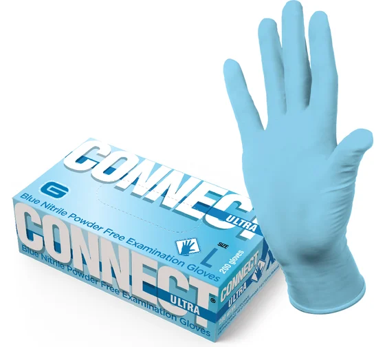 Connect Ultra Перчатки смотровые нитриловые нестерильные неопудренные текстурированные, L, перчатки, пара, 100 шт. фото