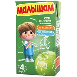 Малышам сок осветленный, сок, 330 мл, 1 шт, яблоко фото