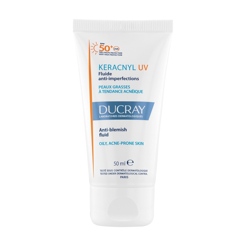 Ducray Keracnyl UV 50+ Флюид для жирной кожи SPF 50+, флюид, 50 мл, 1 шт. фото