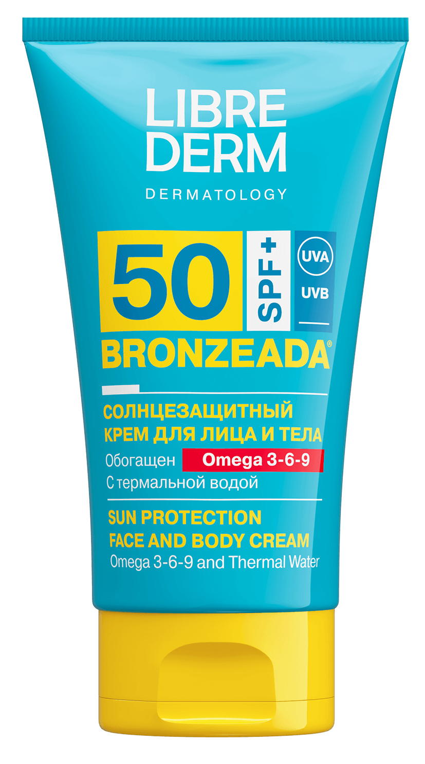 Librederm Bronzeada Крем солнцезащитный с омега 3-6-9 и термальной водой SPF50, 150 мл, 1 шт. фото