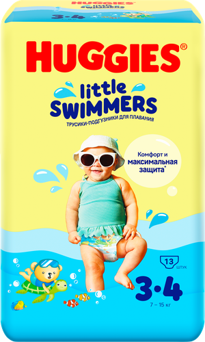 Huggies Little Swimmers Подгузники-трусики для плавания, р. 3-4, 13 шт, 7-15 кг фото