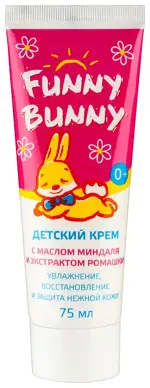 Funny Bunny Крем для детей, 75 мл, 1 шт, с маслом миндаля и экстрактом ромашки фото