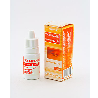 Тропикамид, 0.5%, капли глазные, 10 мл, 1 шт. фото