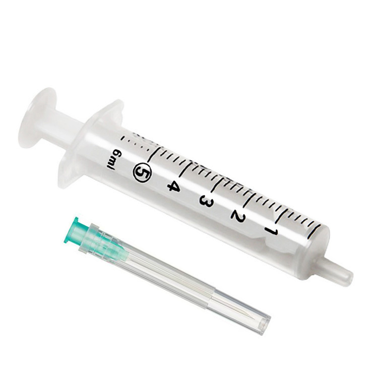 Шприц 2-х компонентный KD-Ject, 5 мл, шприц в комплекте с иглой, 1 шт, 21G (0.80х40) фото