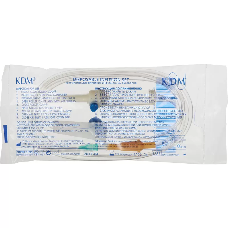 Система инфузионная для переливания растворов c иглой, 1 шт, 21G (0.80х40) фото