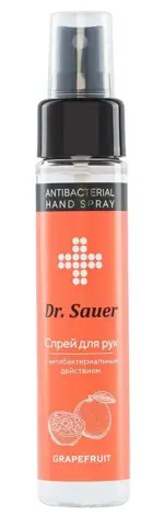 Dr Sauer Спрей для рук антибактериальный, 75%, спрей для местного применения, 60 мл, 1 шт, грейпфрут фото