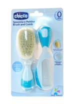 Chicco Набор расческа и щетка, 1 шт, голубого цвета фото