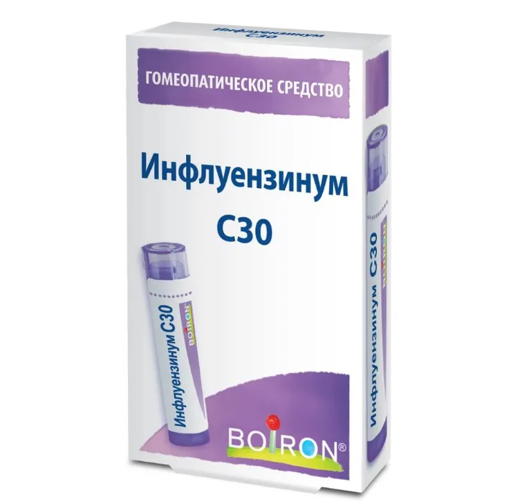 Инфлуензинум C30, гранулы гомеопатические, 4 г, 1 шт. фото