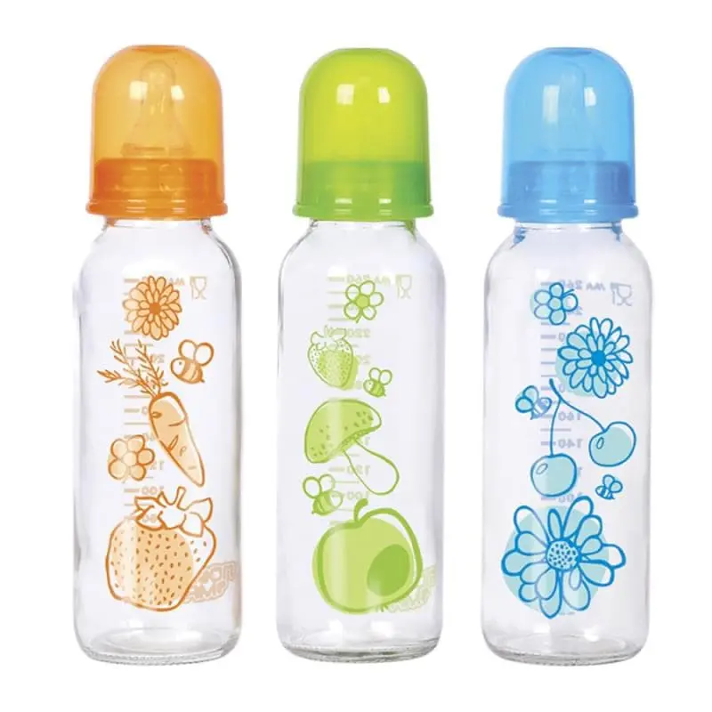 Пома Бутылочка стеклянная быстрый поток, 260 мл, 1 шт, 6+ месяцев, с силиконовой соской, арт. 3210 фото